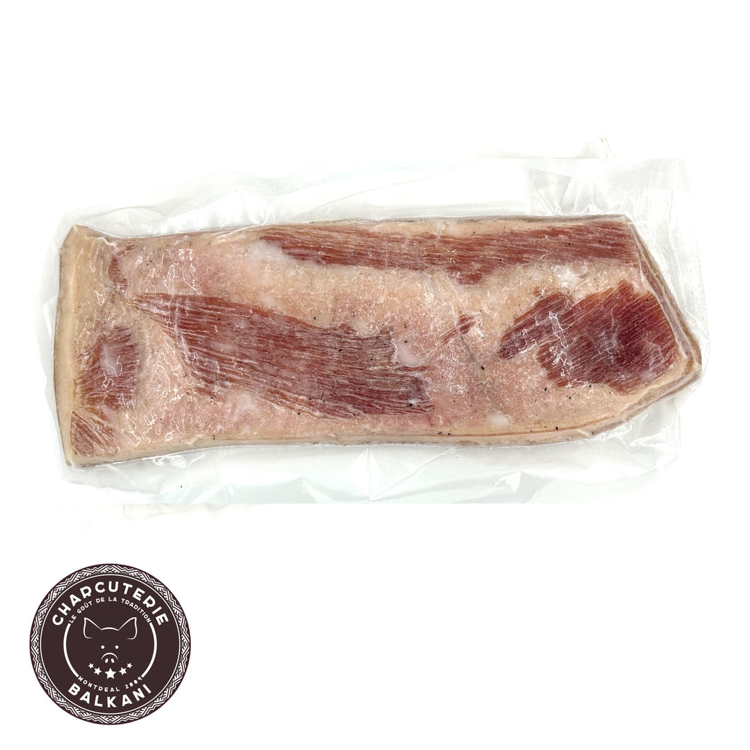 A-Balkani Brossard (Slanina fiarta cu usturoi) - Bacon mince cuit à l'ail ($2.20/100g)